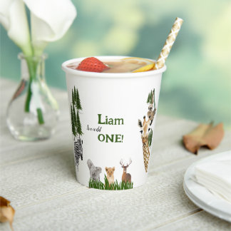 Safari Wild One Birthday Party Paper Cup Pappbecher