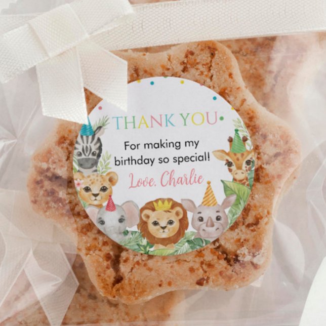Safari Wild One Birthday Sticker Labels (Von Creator hochgeladen)