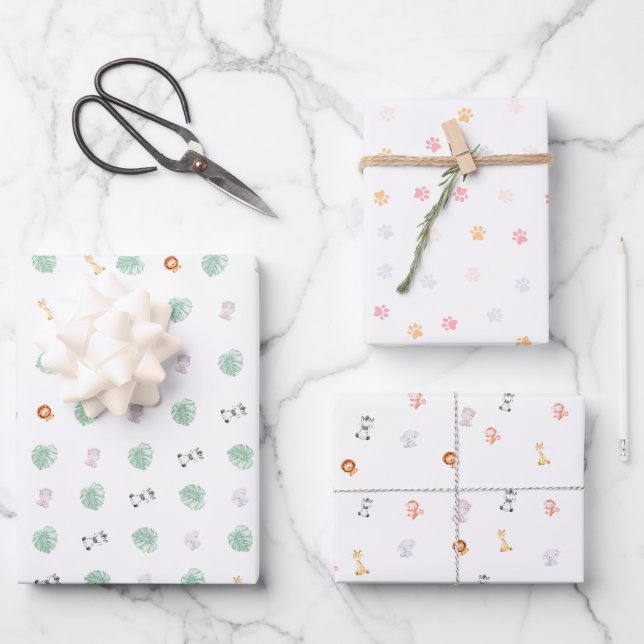 Safari Wild One Geschenkpapier Set (Vorderseite)