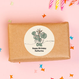 Safari Wild One Giraffe Tier Geburtstag Runder Aufkleber