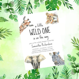 Safari Wild One Safari Animals Baby Dusche Einladung