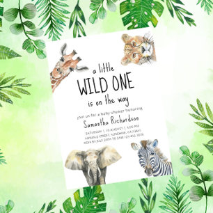 Safari Wild One Safari Animals Baby Dusche Einladung