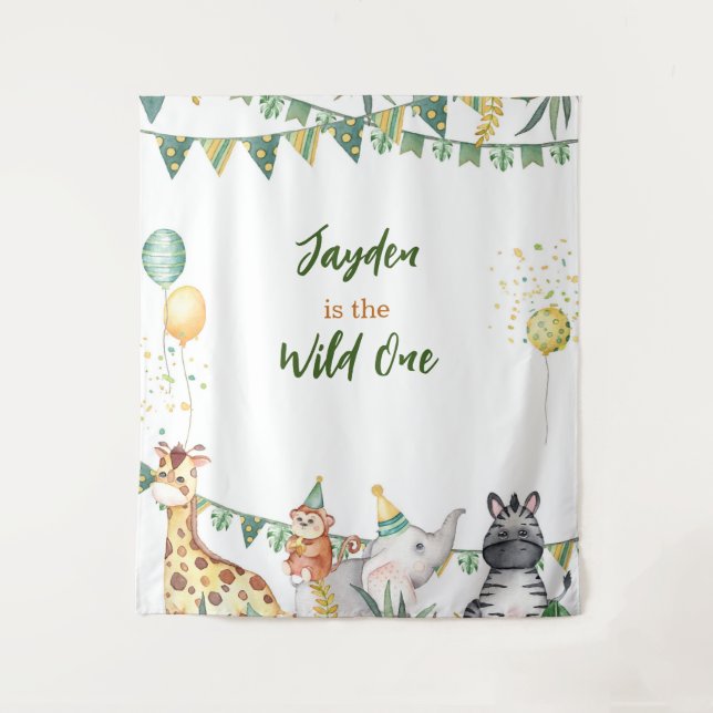 Safari Wild One Tapestry/Backdrop Wandteppich (Vorderseite)