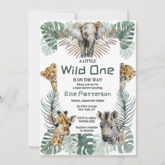 Safari "Wild One" Thema Kinderdusche Einladung