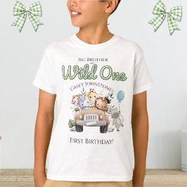 Safari Wild One Watercolor 1st Birthday with Title T-Shirt