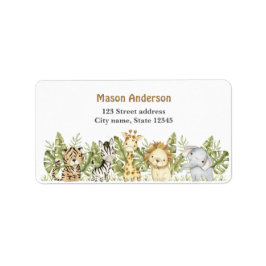 Safari Wild One Watercolor Geburtstag Adressaufkleber