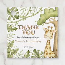 Safari Wild One Watercolor Geburtstag Geschenkanhänger