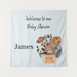 Safari Wildbaby Dusche blau Wandteppich