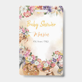 Safari Wildbaby Dusche Einladung Gold Ausweis