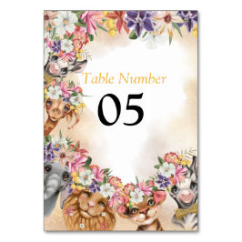 Safari Wildbaby Dusche Einladung Gold Tischnummer