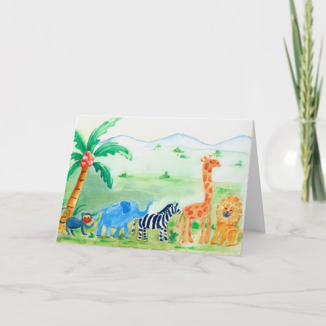 Safari-wildes Tier-Freunde Karte (Vorderseite)