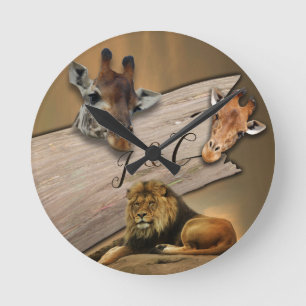 Safari Wildlife Clock Runde Wanduhr