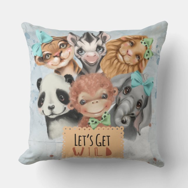 Safari wildone baby Blue Kissen (Vorderseite)