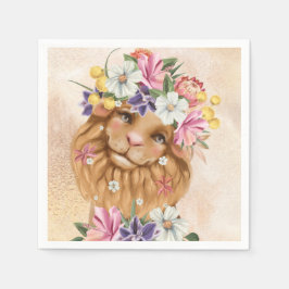 Safari wildone Baby Dusche Rosa und Gold Serviette