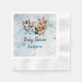 Safari wildone Baby name Dschungel mit Tieren Serviette