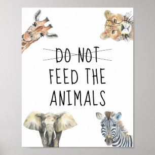 Safari-Wildtiere - FÜTTERE DIE TIERE NICHT SPIEL Poster