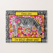 Safari Zebra mit Herz und Liebe Valentinstag