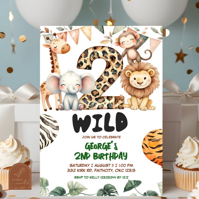 Safari zwei wild Geburtstag Einladung (Von Creator hochgeladen)