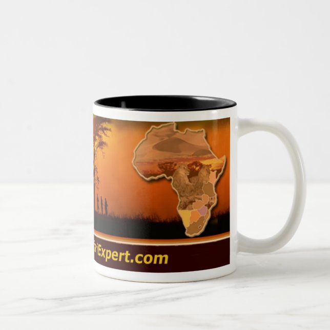 Safariszene Tasse mit Afrika u. Löwe CUB (Spiegel) (Rechts)