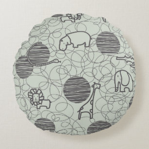 Safaritiere 1 rundes kissen