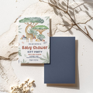 Safary Animals Baby Duschgeschenk Party Dankeskarte