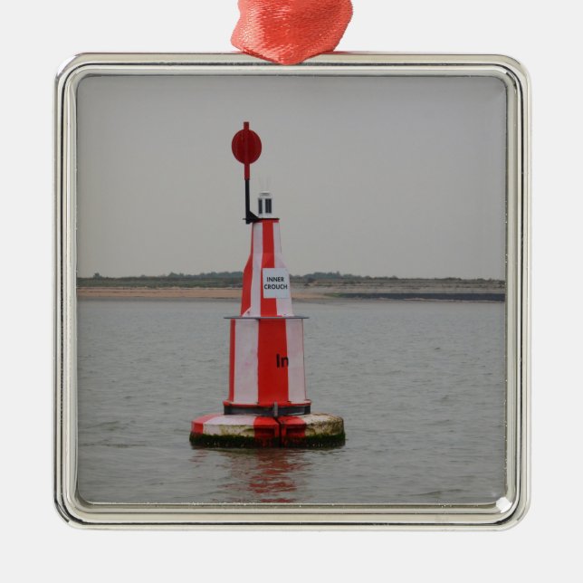 Safe Channel Bouy River Crouch Ornament Aus Metall (Vorne)