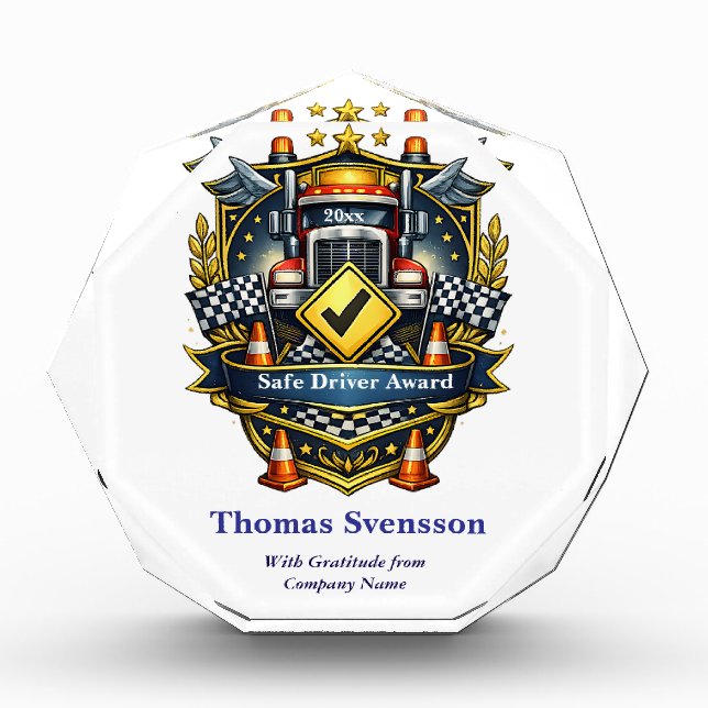Safe Driver Award Truck Driver Recognition Fotoblock (Vorderseite)