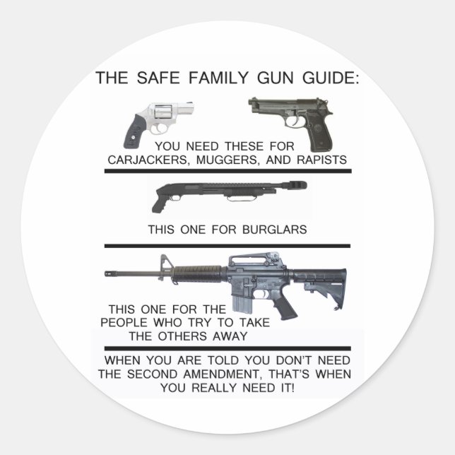 SAFE FAMILY GUN GUIDE RUNDER AUFKLEBER (Vorderseite)