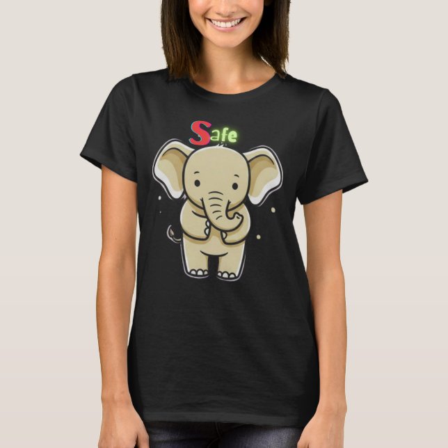 Safe Gentle Baby Elephant Emotional Healing T-Shirt (Vorderseite)
