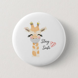 -Safe, Giraffe-Gesichtsmaske Button