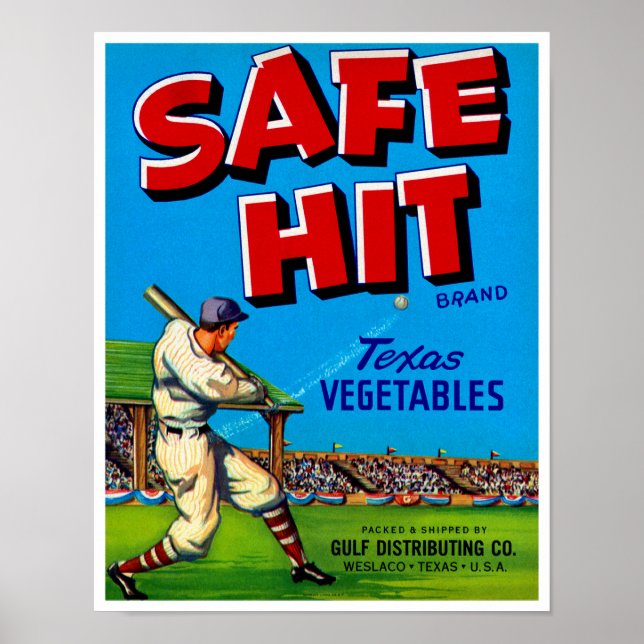 Safe Hit Vintag Lable Art Poster (Vorne)