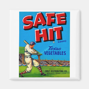 Safe Hit Vintage Etikettenkunst Magnet