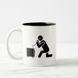 "Safe-knackende" Piktogramm-Tasse Zweifarbige Tasse