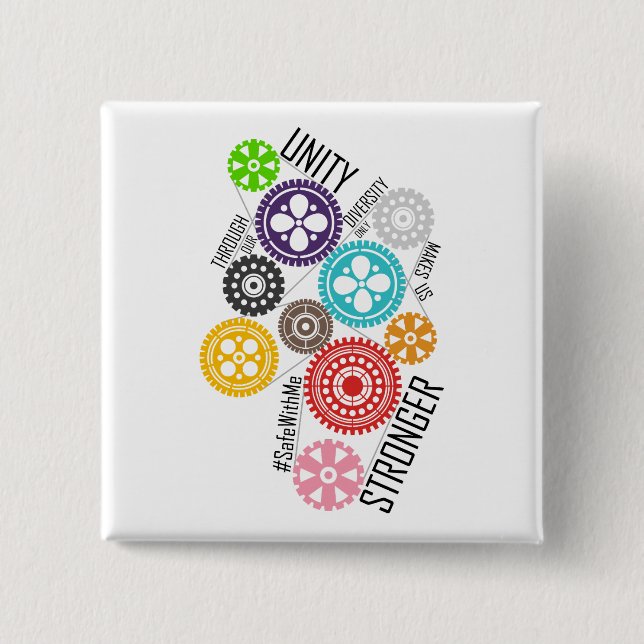 Safe mit mir Zahn-quadratischer Knopf Button (Vorderseite)