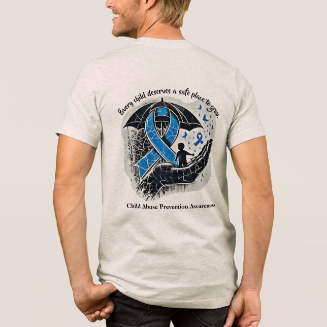 Safe Place – Child Abuse Prevention Awareness Tri-Blend Shirt (Rückseite)