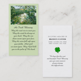 Safely Home Memorial Irish Blessing Prayer Card Visitenkarte