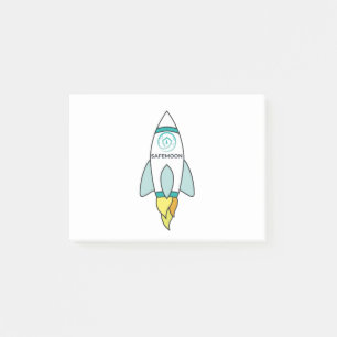 Safemoon zur Mondrakete Post-it Klebezettel