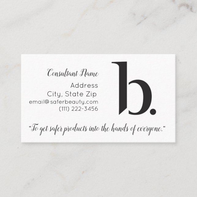 Safer Beauty Business Card Visitenkarte (Vorderseite)