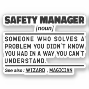 Safety Manager Noun Remüder Worker Funny Aufkleber