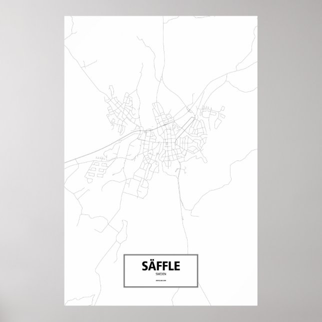 Säffle, Schweden (schwarz auf weiß) Poster (Vorne)