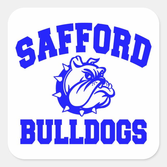 Safford Bulldogs Quadratischer Aufkleber (Vorderseite)
