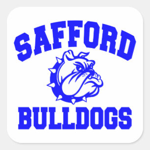 Safford Bulldogs Quadratischer Aufkleber
