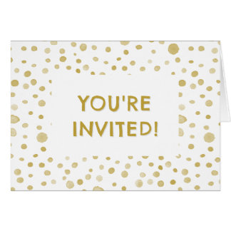 Saffron Confetti Watercolor Dots Geburtstag Einlad