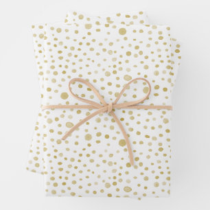 Saffron Confetti Watercolor Dots Wrapping Paper Geschenkpapier Set