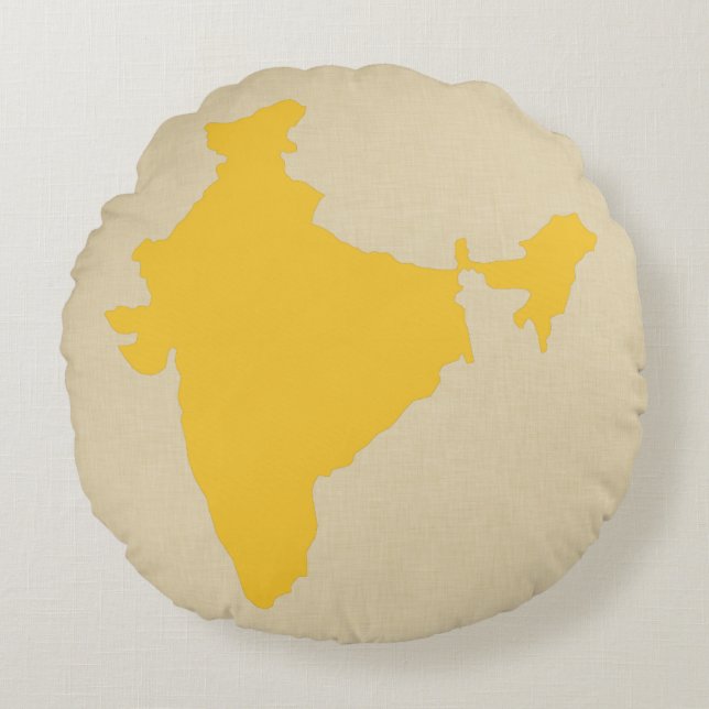 Saffron Geice Moods Indien Rundes Kissen (Vorderseite)
