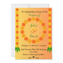 Saffron Gelb mit Marigold Hochzeit Einladung