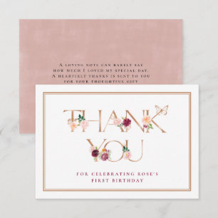 Saffron Rose Gold Butterfly Danke Karte