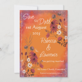 Saffron Sky Wildblumen - Hochzeit speichern Sie da Save The Date