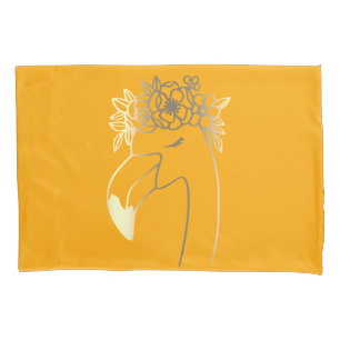 Saffron Summer Watercolor Bright Flamingo Kissenbezug