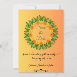 Safran Gelb mit Marigold Save the Date Karte
